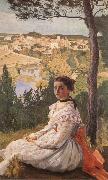Frederic Bazille View of the Village of Castelnau-le-lez china oil painting artist
